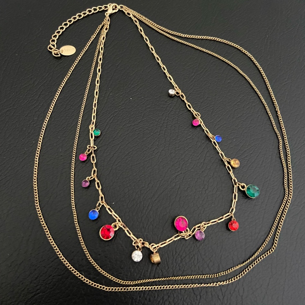 Gold Multi-Color Gemstone Necklace